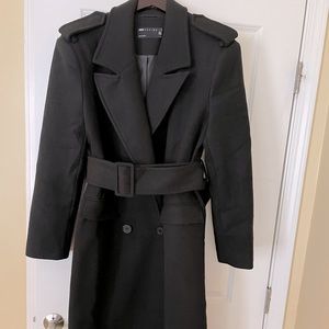 Black Belted ASOS design coat